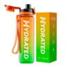 Hydrated Water Bottle - 1000ml Tritan Green Orange