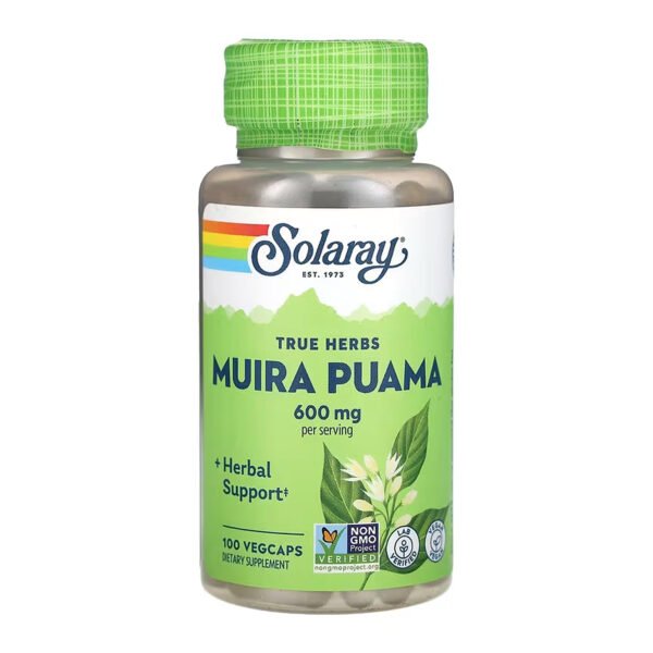 Solaray Muira Puama — 100 рослинних капсул