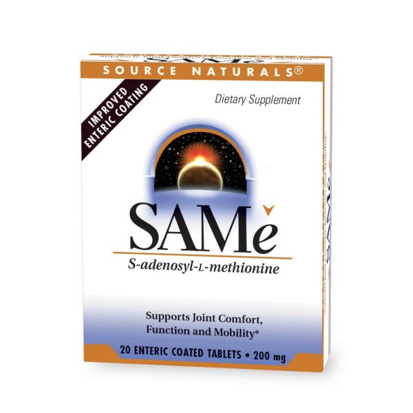 Source Naturals SAMe 200 мг ентеросолюбільні таблетки — 20 таблеток