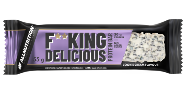 F**king delicious Protein Bar - 15x55g White Chocolate Cookies cream