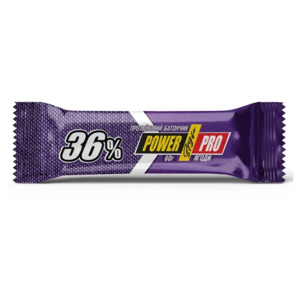 Power Pro Протеїновий батончик 36% — 20x60г Ягідний мікс