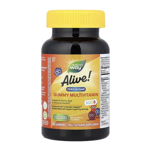 Nature's Way Alive! Дитячі жувальні мультивітаміни без цукру — 40 гумок