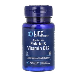 Life Extension Фолат та Вітамін B12 — 90 рослинних капсул