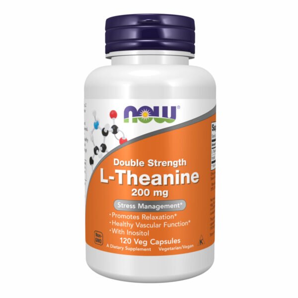 Now Foods L-Theanine 200 мг — 120 рослинних капсул