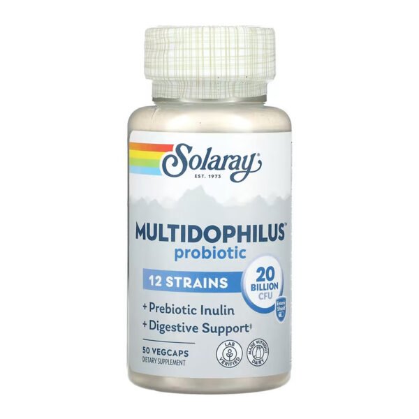 Solaray Пробіотик Multidophilus 12 штамів — 50 рослинних капсул