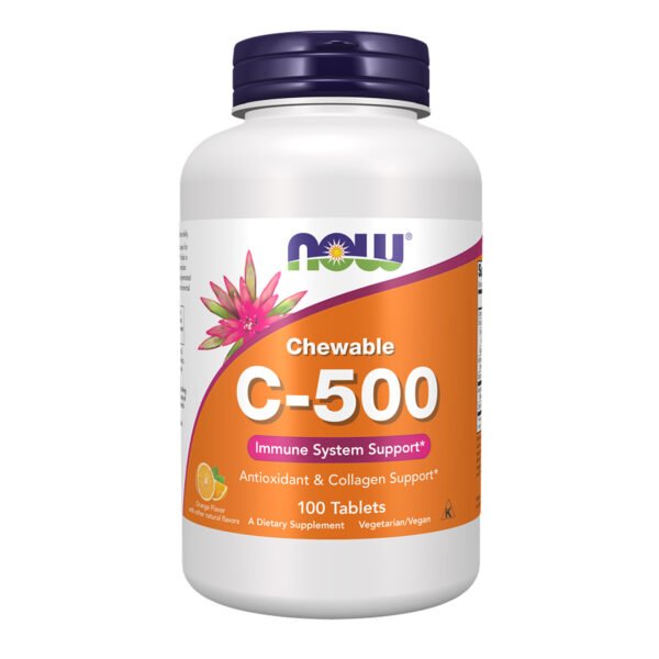 Now Foods C-500 Жувальні таблетки Апельсин — 100 таблеток