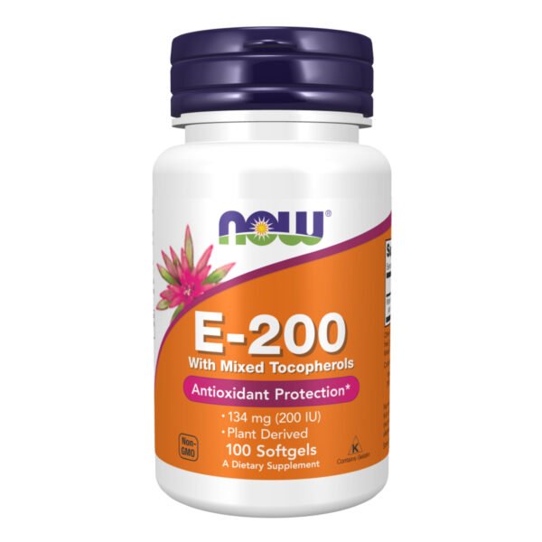 Now Foods E-200 Змішані Токофероли — 100 капсул