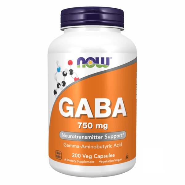 Now Foods GABA 750 мг — 200 рослинних капсул