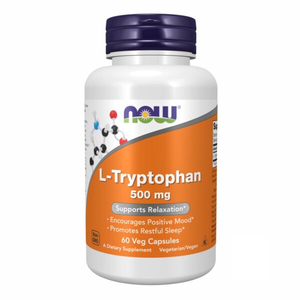 Now Foods L-Триптофан 500 мг — 60 рослинних капсул