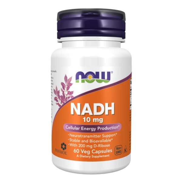 Now Foods NADH 10 мг з 200 мг рибози — 60 рослинних капсул