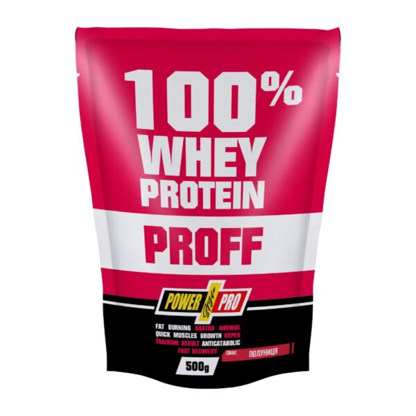 Power Pro 100% Сироватковий Протеїн — 500 г Полуниця