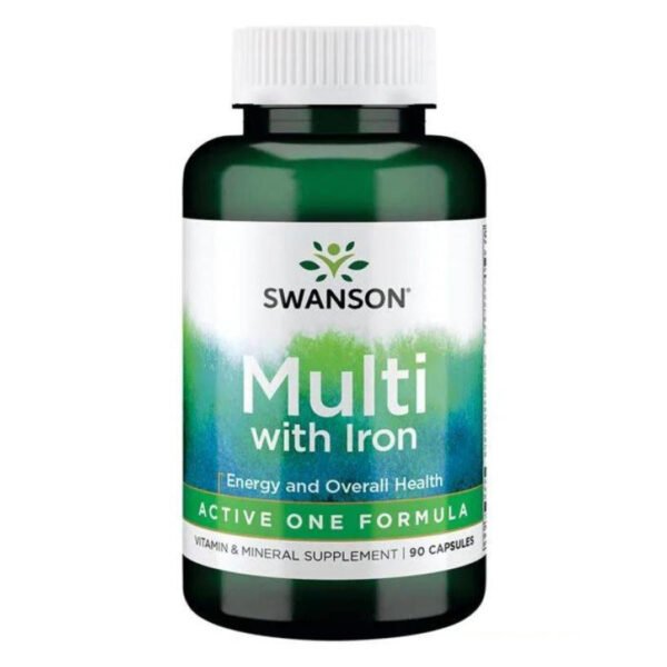 Swanson Мультивітаміни з залізом Active One Formula — 90 капсул