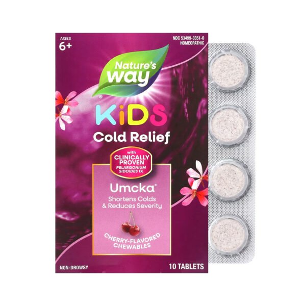 Nature's Way Umcka Coldcare Вишня для дітей — 10 таблеток для жування