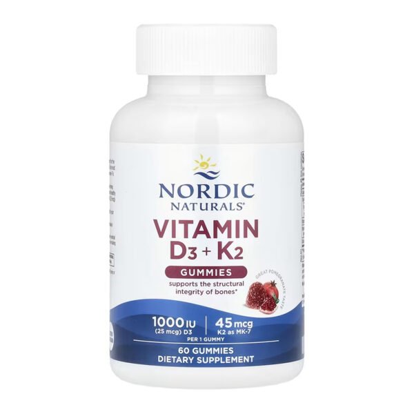 Nordic Naturals Вітамін D3 + K2 — 60 гумок